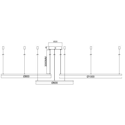 Ondaluce - LED димована підвісна люстра на тросі SOEL LED/28W/230V + LED/38W + LED/47W 3000/4000K діам. 100/80/60 см біла