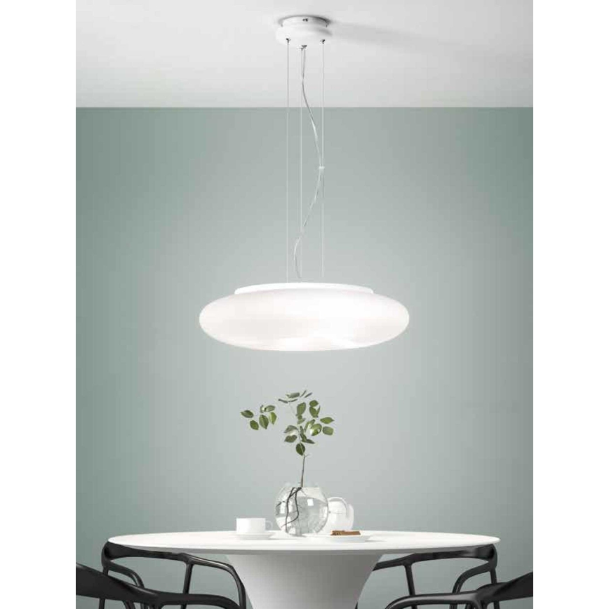 Ondaluce - Люстра на тросе DODI 2xE27/15W/230V Ø 53 см белая