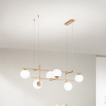 Ondaluce - Люстра на тросе JEWEL 6xE14/10W/230V золотая/белая