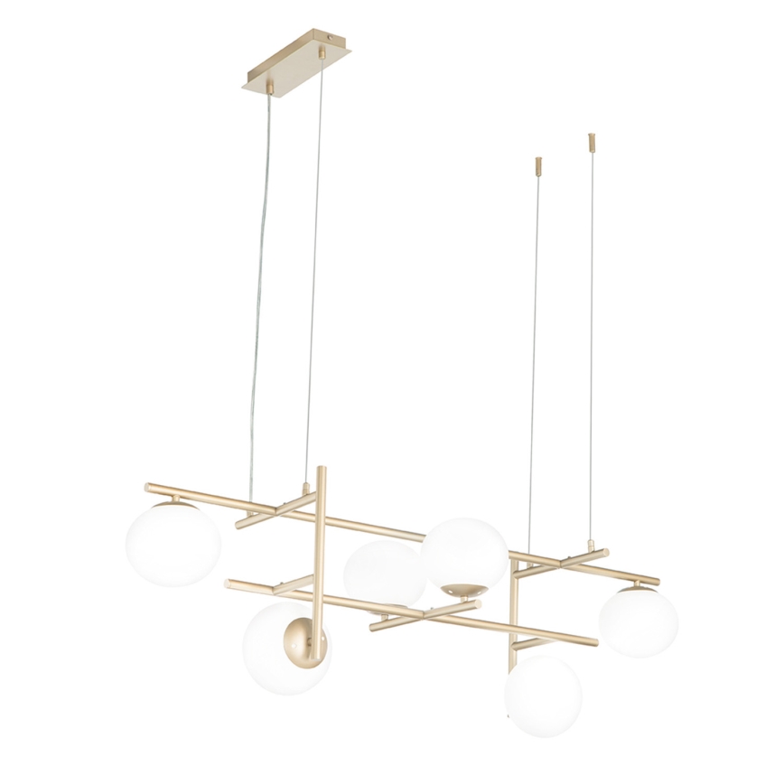 Ondaluce - Люстра на тросе JEWEL 6xE14/10W/230V золотая/белая