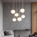 Ondaluce - Люстра на тросе JEWEL 6xE14/10W/230V Ø 55 см, золотой/белый