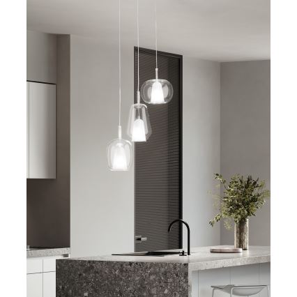 Ondaluce - Люстра на тросе THELMA 1xE27/15W/230V прозрачная