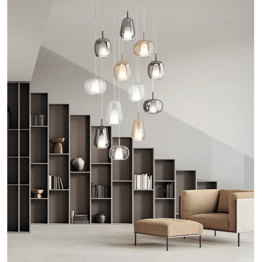 Ondaluce - Люстра на тросе THELMA 2xE27/15W/230V прозрачная