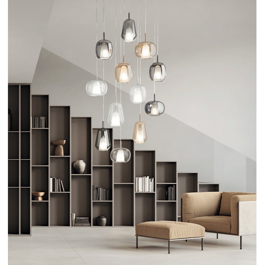 Ondaluce - Люстра на тросе THELMA 3xE27/15Вт/230В дымчато-бежевый