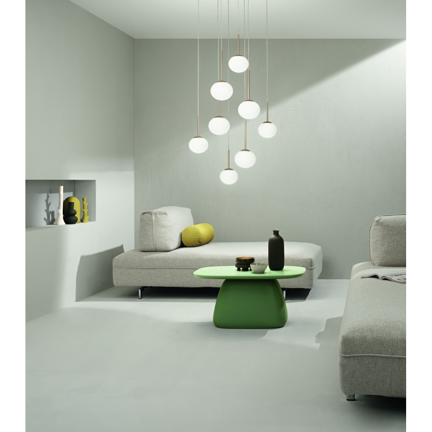 Ondaluce - Люстра на тросі JEWEL 1xE14/10W/230V діаметр 17 см золота/біла