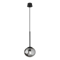 Ondaluce - Люстра на тросі JEWEL 1xE14/10W/230V Ø 17 см, чорний/димчасто-чорний