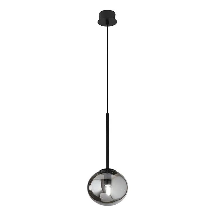 Ondaluce - Люстра на тросі JEWEL 1xE14/10W/230V Ø 17 см, чорний/димчасто-чорний