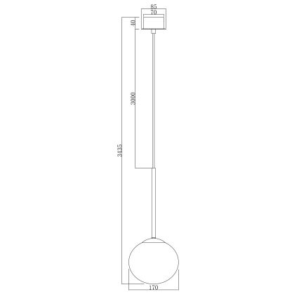Ondaluce - Люстра на тросі JEWEL 1xE14/10W/230V Ø 17 см, чорний/димчасто-чорний