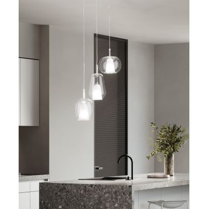 Ondaluce - Люстра на тросі THELMA 3xE27/15W/230V діаметр 19,5 см золота/прозора