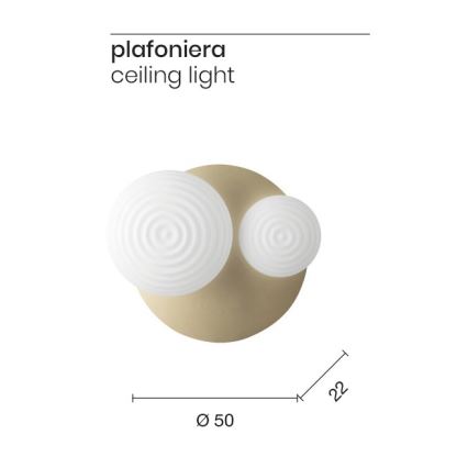 Ondaluce - Настінний світильник TONDO 1xE14/10W/230V + 1xE27/15W золотий/білий