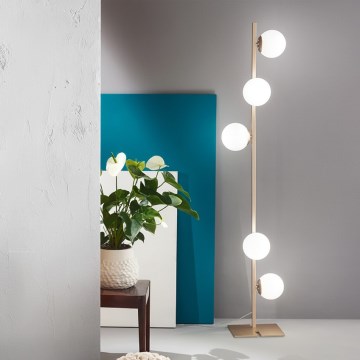 Ондалуце - Підлогова лампа МОНІЛЕ 5xE14/10W/230V золота/біла