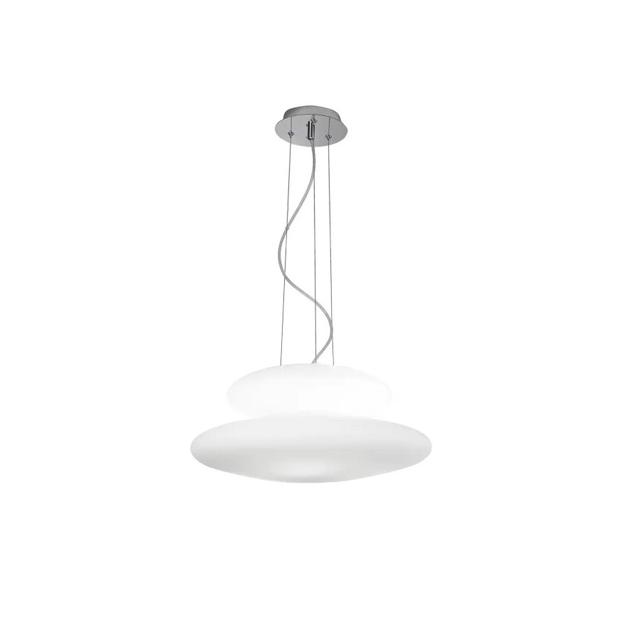 Ondaluce - Підвісна люстра на тросі PAGODA, 3xE27/15W/230V + 2xE27/15W, діаметр 50 см, біла