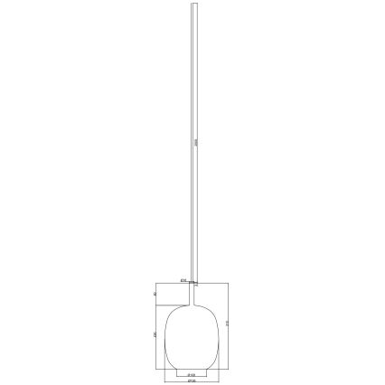 Ondaluce - Підвісна люстра на тросі THELMA 1xE27/15W/230V діаметр 19,5 см чорний/димчасто-сірий