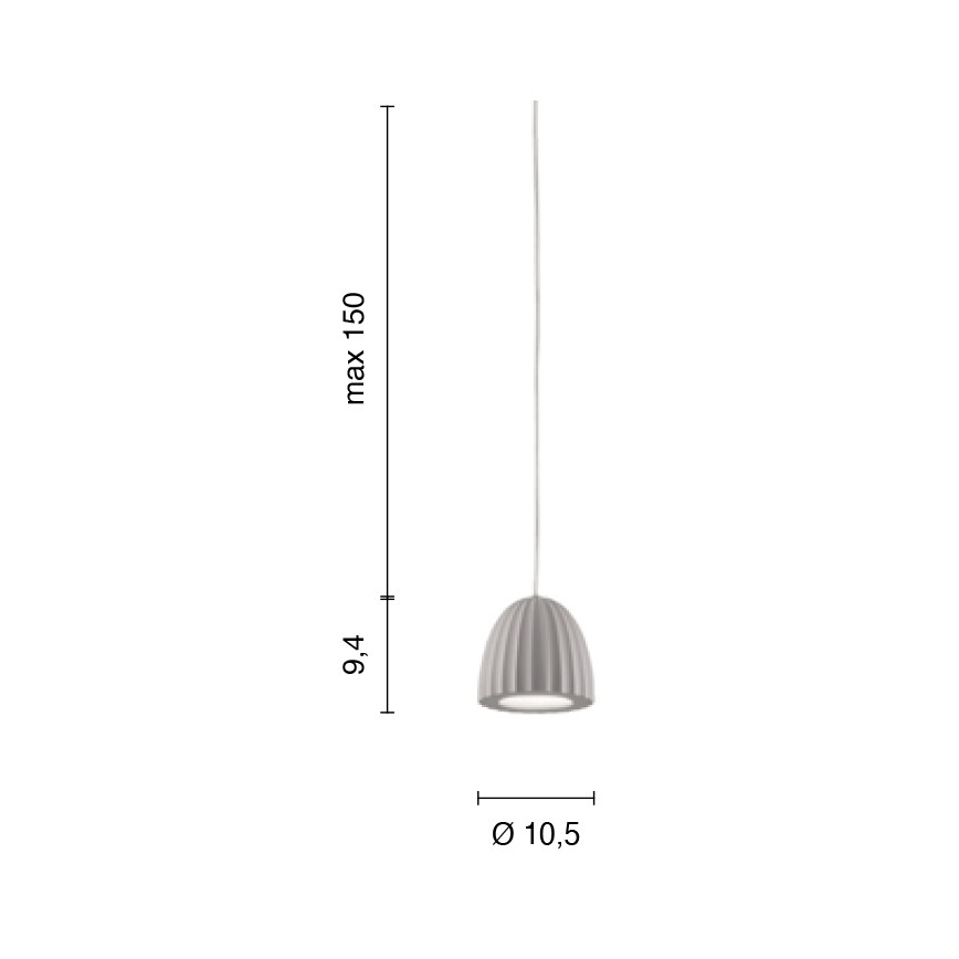Ondaluce - Підвісний світильник на тросі CONCRETE 1xGU10/7,5W/230V діам. 10,5 см бетон/сірий