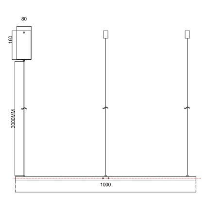 Ondaluce - регульована LED-люстра на тросі SOEL LED/47W/230V, діаметр 100 см, золота