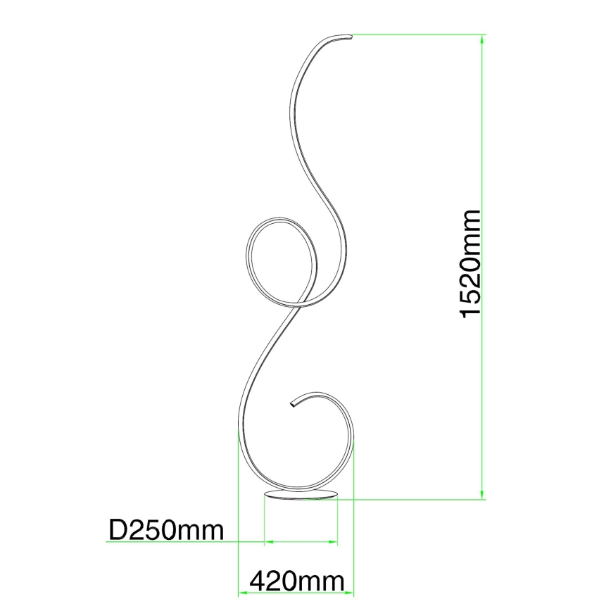 Ondaluce - регульована LED підлогова лампа FLOK LED/44W/230V біла