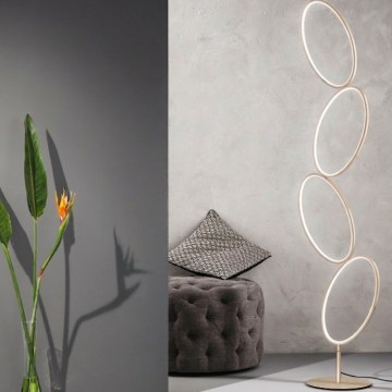 Ondaluce - регульована світлодіодна підлогова лампа RICE LED/38W/230V золота