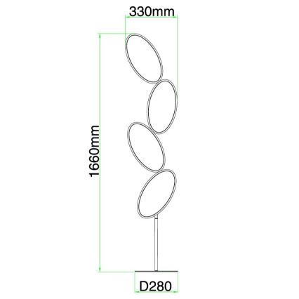 Ondaluce - регульована світлодіодна підлогова лампа RICE LED/38W/230V золота