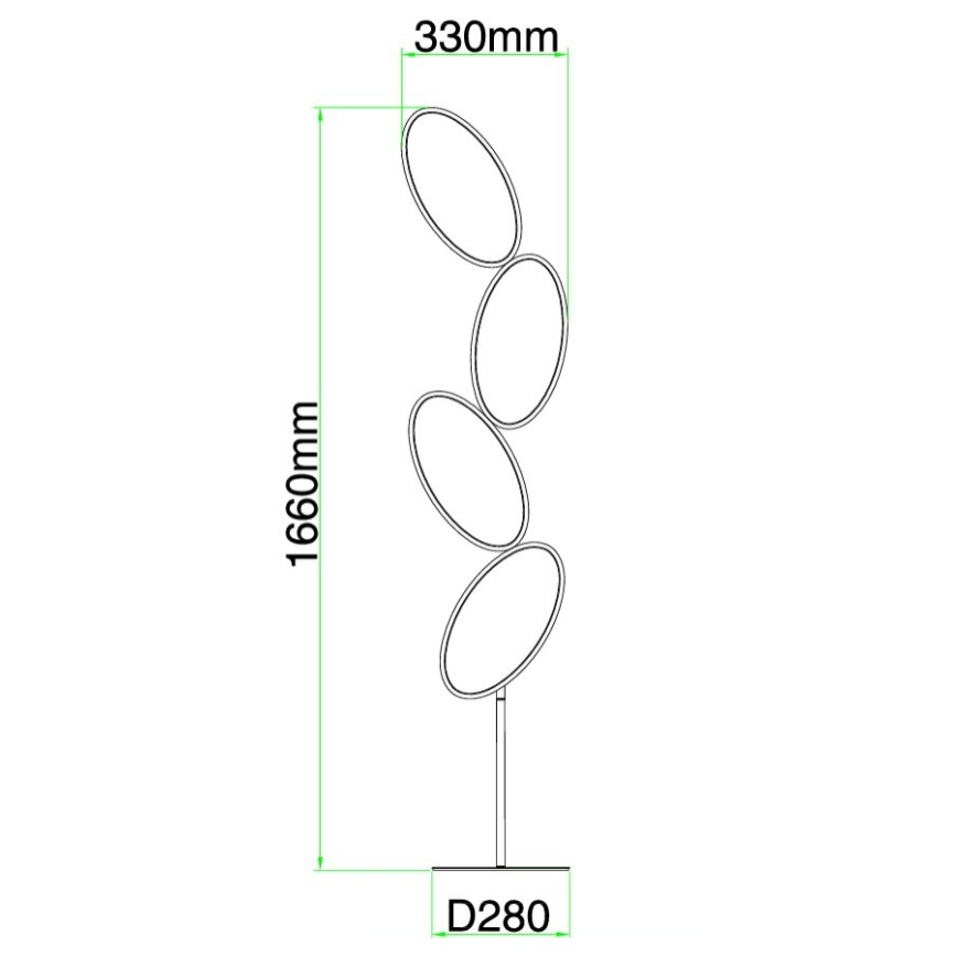 Ondaluce - регульована світлодіодна підлогова лампа RICE LED/38W/230V золота