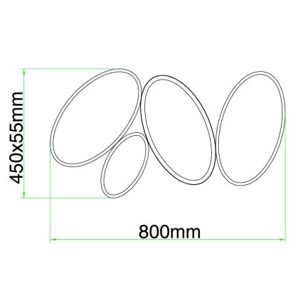 Ондалуце - регульований ЛЕД стельовий світильник РАЙС ЛЕД/34Вт/230В 45x80 см золотий