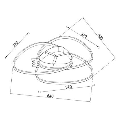Ондалуце - регульований світлодіодний стельовий світильник РОЗЕ, 60 Вт/230 В, золотий