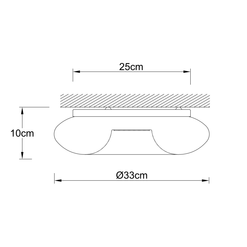 Ondaluce - Стельовий світильник DODI 2xE27/15W/230V діам. 33 см білий