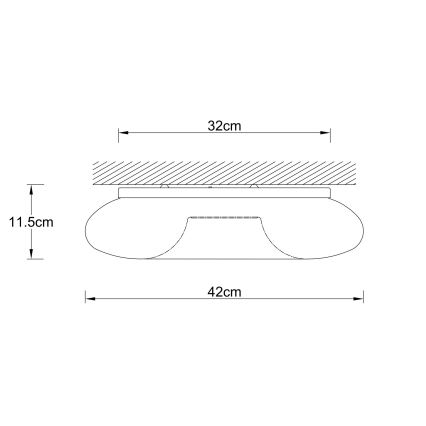 Ondaluce - Стельовий світильник DODI 3xE27/15W/230V, діаметр 42 см, білий