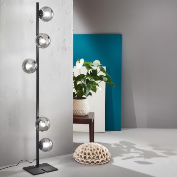 Ondaluce - Торшер MONILE 5xE14/10W/230V, черный/дымчатый
