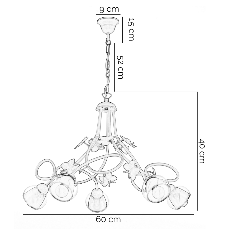 ONLI - Детская люстра BUTTERFLY 5xE14/6W/230V