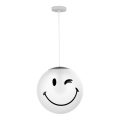 ONLI - Детская подвесная люстра на шнуре SMILEY 1xE27/15W/230V белая