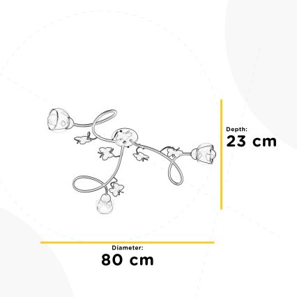 ONLI - Детская припотолочная люстра BUTTERFLY 3xE14/6W/230V