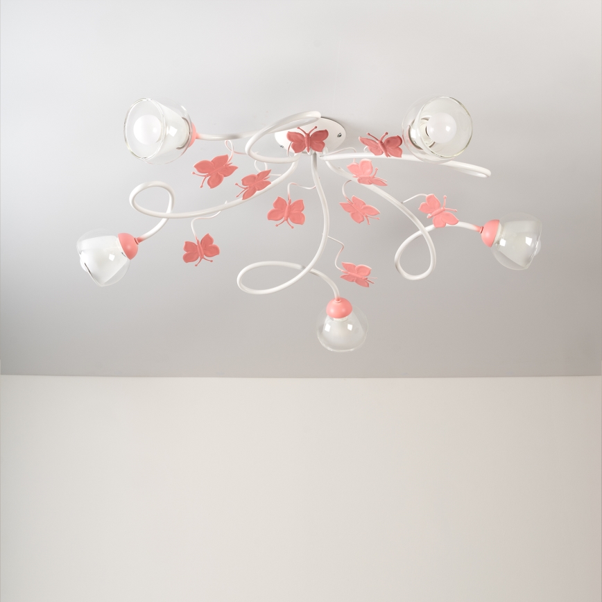 ONLI - Детская припотолочная люстра BUTTERFLY 5xE14/6W/230V