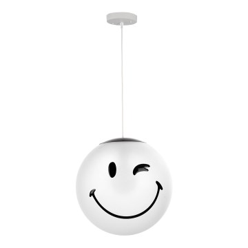 ONLI - Дитяча підвісна люстра SMILEY на шнурі 1xE27/15W/230V біла