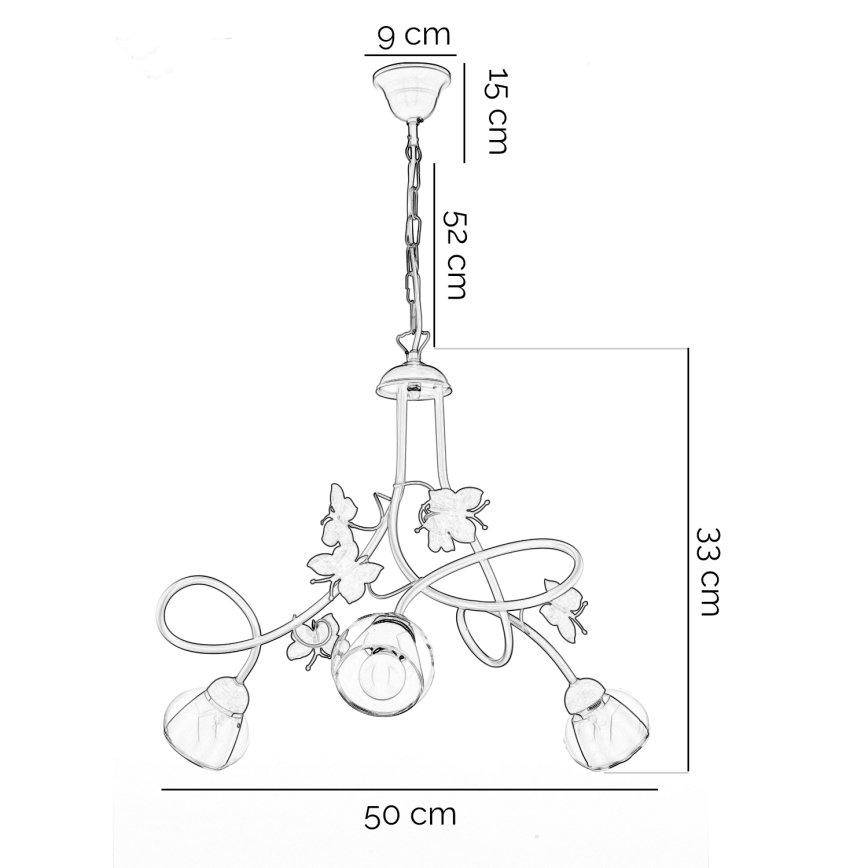 ONLI - Дитяча люстра BUTTERFLY 3xE14/6W/230V