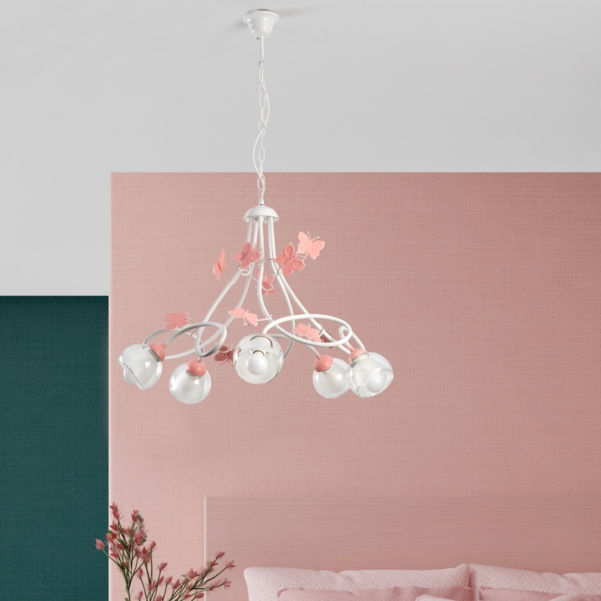 ONLI - Дитяча люстра BUTTERFLY 5xE14/6W/230V