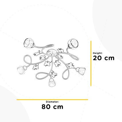 ONLI - Дитяча пристельова люстра BUTTERFLY 5xE14/6W/230V