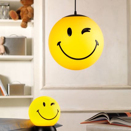 ONLI - Дитячий підвісний світильник на шнурі SMILEY 1xE27/15W/230V жовтий