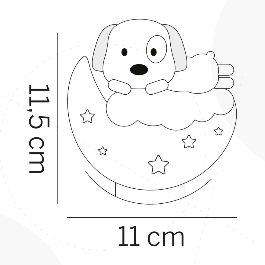 ONLI - LED Перезаряжаемый детский ночник NUVOLINA LED/2,5W/5V 300 mAh собака/розовый