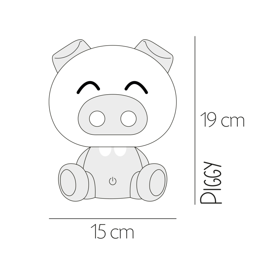 ONLI - LED дитяча нічна лампа з регулюванням яскравості PUPPIES LED/3W/230V 19 cm, у вигляді поросятка, жовта