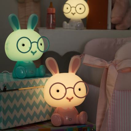 ONLI - світлодіодний нічник для дітей з регулюванням яскравості PUPPIES LED/3W/230V 22 см зайчик/синій