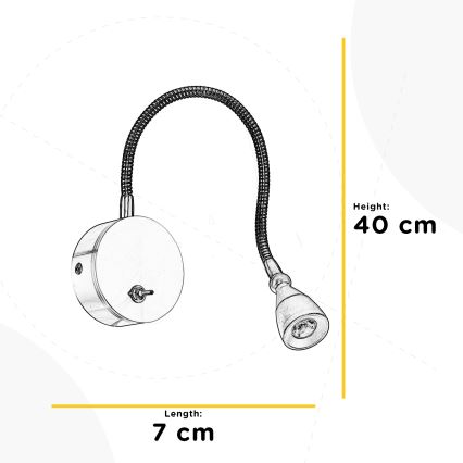 ONLI - LED Гнучка лампа LEXI LED/1W/230V 4000K сірий
