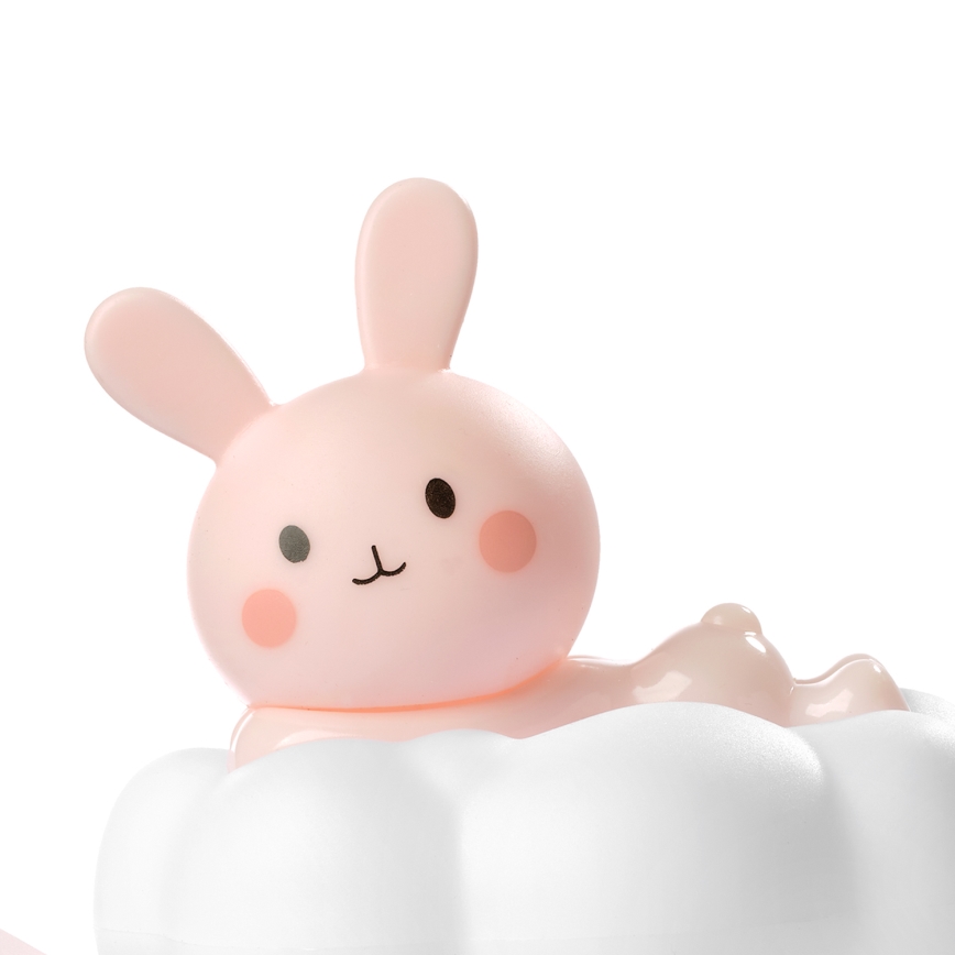 ONLI - LED перезаряджуваний дитячий нічник NUVOLINA LED/2,5W/5V 300 mAh зайчик/рожевий