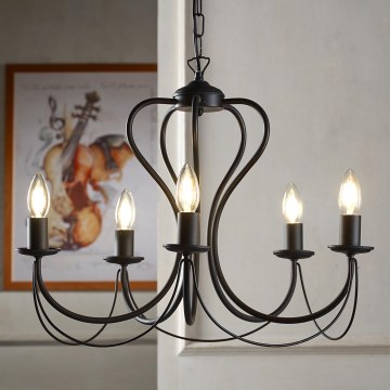 ONLI - Люстра на цепи CANDELA 5xE14/6W/230V черный
