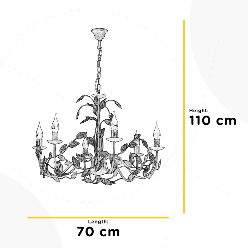 ONLI - Люстра на цепи COLLANA 6xE14/6W/230V бронзовый/золотистый