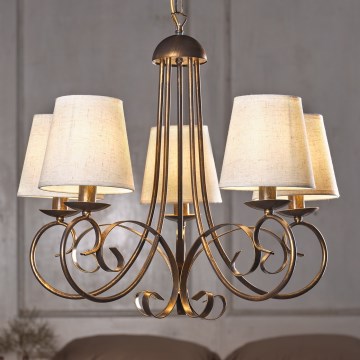 ONLI - Люстра на цепи POMPEI 5xE14/6W/230V бронзовый