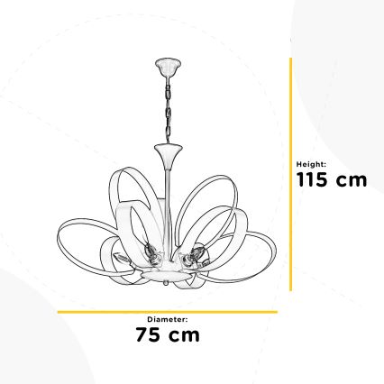 ONLI - Люстра на цепи SERENA 9xE14/6W/230V черный