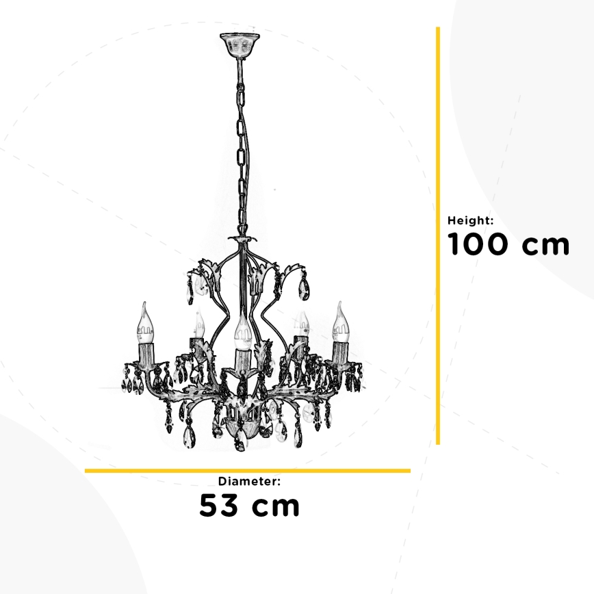 ONLI - Люстра на цепи TERESA 5xE14/6W/230V бронзовый