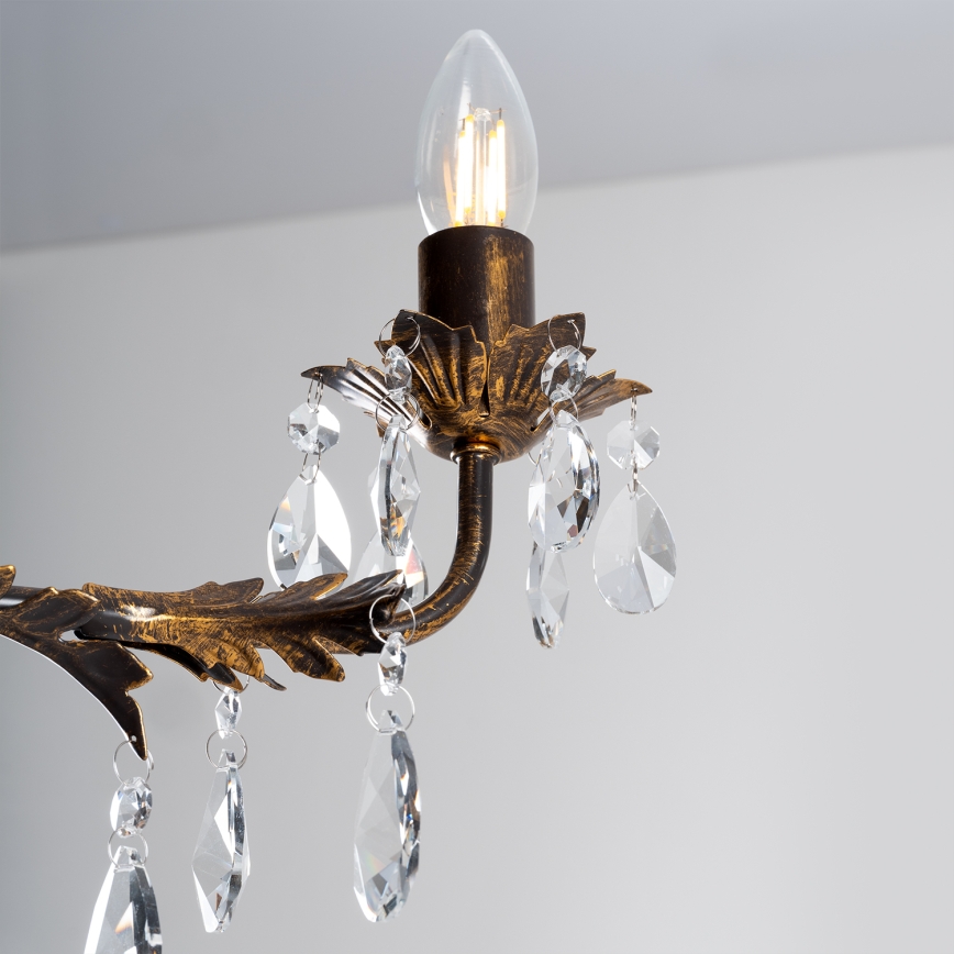 ONLI - Люстра на цепи TERESA 5xE14/6W/230V бронзовый