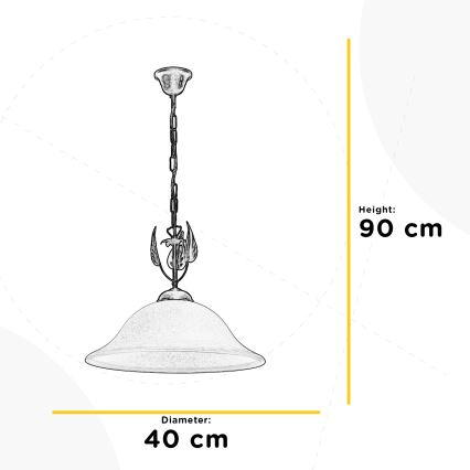 ONLI - Люстра на ланцюгу MIRA 1xE27/22W/230V діаметр 40 cm