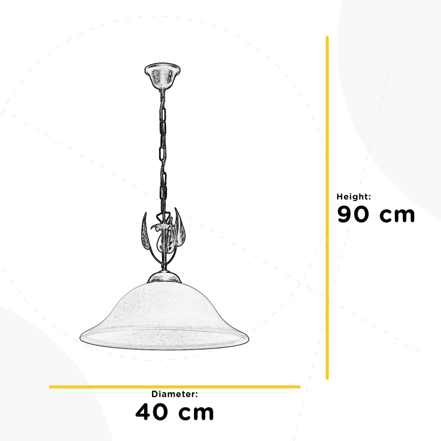 ONLI - Люстра на ланцюгу MIRA 1xE27/22W/230V діаметр 40 cm
